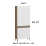 Mueble Auxiliar De Cocina Microondas Horno Alacena 4 Puertas - Image 3