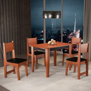 Silla Comedor Madera Rustico Tapizado Cuero Living Hogar