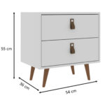 Mesa De Luz Mesita Veladora De Noche 2 Cajones - Imagen 4