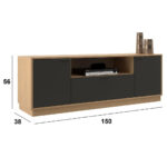 Rack Tv 75 Pulgadas Living Estar Con Estantes Y Puertas - Image 7