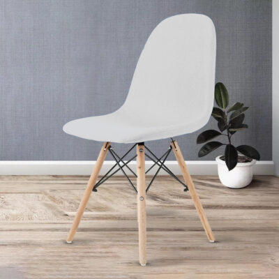Silla De Comedor Tapizada Lino Plástico Diseño - Eames Estructura De La Silla Negro