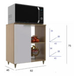 Mueble Horno Microondas Frutero Cocina Con Estante Y Puerta - Image 4