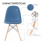 Silla De Comedor Tapizada Lino Plástico Diseño - Imagen 3