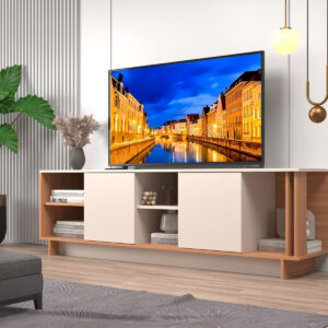 Rack Tv 85 Pulgadas Living Modular Con Estantes Y Puertas