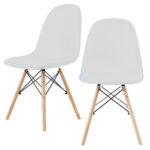 Silla De Comedor Tapizada Lino Plástico Diseño - Eames Estructura De La Silla Negro - Imagen 4