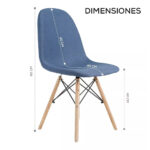 Silla De Comedor Tapizada Lino Plástico Diseño - Imagen 4