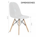 Silla De Comedor Tapizada Lino Plástico Diseño - Eames Estructura De La Silla Negro - Imagen 6