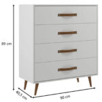 Comoda Cajonera Zapatera 4 Cajones Dormitorio Guarda Ropa - Image 2