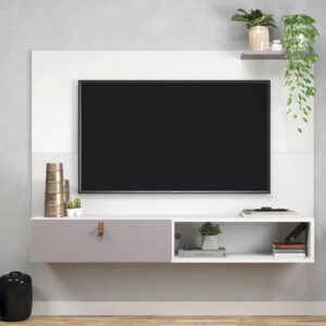 Panel Tv 50 Pulgadas Living Modular Con Estante 1 Puerta