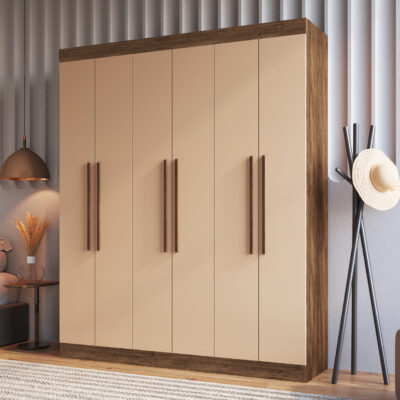 Ropero Armario 6 Puertas 2 Cajones 100% Mdf