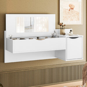 Tocador Con Espejo Maquillaje Camarín Flotante C Organizador