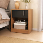 Mesa De Luz 1 Cajón Con Correderas Telescópicas Mesita Noche - Imagen 1