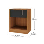 Mesa De Luz 1 Cajón Con Correderas Telescópicas Mesita Noche - Imagen 4