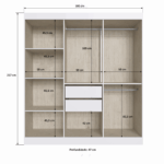 Ropero Armario 6 Puertas 2 Cajones 100% Mdf - Image 2