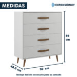 Comoda Cajonera Zapatera 4 Cajones Dormitorio Guarda Ropa - Imagen 2