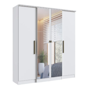 Ropero Armario Placard Con Espejos 4 Puertas 2 Cajones