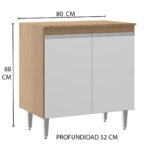 Mueble Bajo Mesada De Cocina Aparador Alacena 2 Puertas - Imagen 2