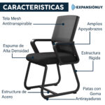 Silla De Escritorio Fija Con Mesh Ergonómica - Imagen 4