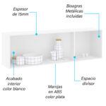 Aereo De Cocina Alacena Superior Mueble Armario 3 Puertas - Imagen 3