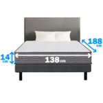 Sommier 2 Plazas Base Box Colchón De Espuma Altura 14 Cm - Imagen 5