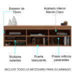 Rack de Tv 75 Pulgadas Living Modular Estantes y Puerta - Imagen 3