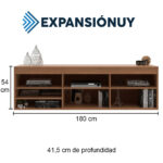 Rack de Tv 75 Pulgadas Living Modular Estantes y Puerta - Imagen 4