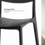 Silla De Comedor O Jardin Plástico Apilable Minimalista - Imagen 4