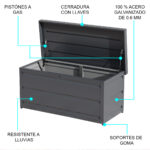 Baulera De Jardín Exterior Metal Baúl Bodega Con Llave - Imagen 2