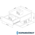 Mesa De Luz Flotante Con Cajon Nicho Estante Revistero - Imagen 4