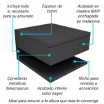 Mesa De Luz Flotante Con Cajon Nicho Estante Revistero - Imagen 3