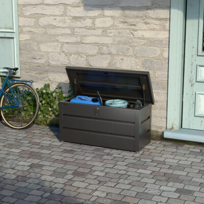 Baulera De Jardín Exterior Metal Baúl Bodega Con Llave