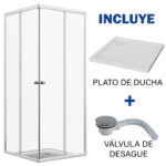 Cabina Ducha Mampara Baño Rectangular + Receptáculo + Drenaje 90 X 19590 x 195 - Imagen 2