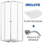 Cabina Ducha Mampara Baño Ovalada + Receptáculo + Drenaje 90 X 195 - Imagen 2
