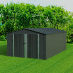 Caseta Almacenamiento Galpón Prefabricado Reforzado Vehículo Gris - Imagen 5