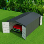 Caseta Almacenamiento Galpón Prefabricado Reforzado Vehículo Gris - Imagen 1