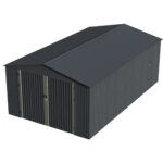 Caseta Almacenamiento Galpón Prefabricado Reforzado Vehículo Gris - Imagen 6