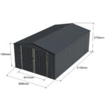 Caseta Almacenamiento Galpón Prefabricado Reforzado Vehículo Gris - Imagen 2