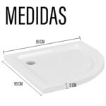 Cabina Ducha Mampara Baño Ovalada + Receptáculo + Drenaje 90 X 195 - Imagen 6