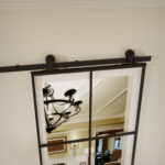 Puerta Corrediza Granero Hierro Vidrio Con Riel Kit Completo 160cm - Imagen 5