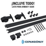 Puerta Corrediza Granero Hierro Vidrio Con Riel Kit Completo 160cm - Imagen 2