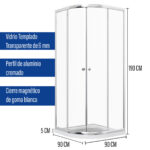 Cabina Ducha Mampara Baño Ovalada + Receptáculo + Drenaje 90 X 195 - Imagen 3