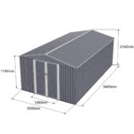 Caseta Almacenamiento Galpón Prefabricado De Acero Reforzado Gris - Imagen 2