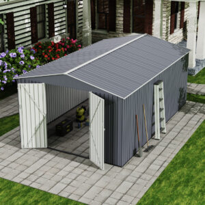 Caseta Almacenamiento Galpón Prefabricado De Acero Reforzado 28m³