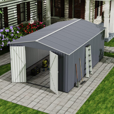 Caseta Almacenamiento Galpón Prefabricado De Acero Reforzado 28m³