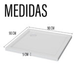 Cabina Ducha Mampara Baño Rectangular + Receptáculo + Drenaje 90 X 19590 x 195 - Imagen 7