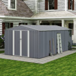 Caseta Almacenamiento Galpón Prefabricado De Acero Reforzado Gris - Imagen 5