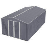 Caseta Almacenamiento Galpón Prefabricado De Acero Reforzado Gris - Imagen 6