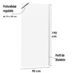 Mampara De Vidrio Para Ducha Fija Rectangular Vidrio 90x190 - Imagen 2
