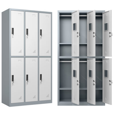 Locker Guarda Bultos 6 Puertas Ropa Metálico Con Llave Y Porta Candado