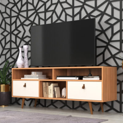 Rack Tv 50 Estantes Y Puertas Basculantes Living Comedor